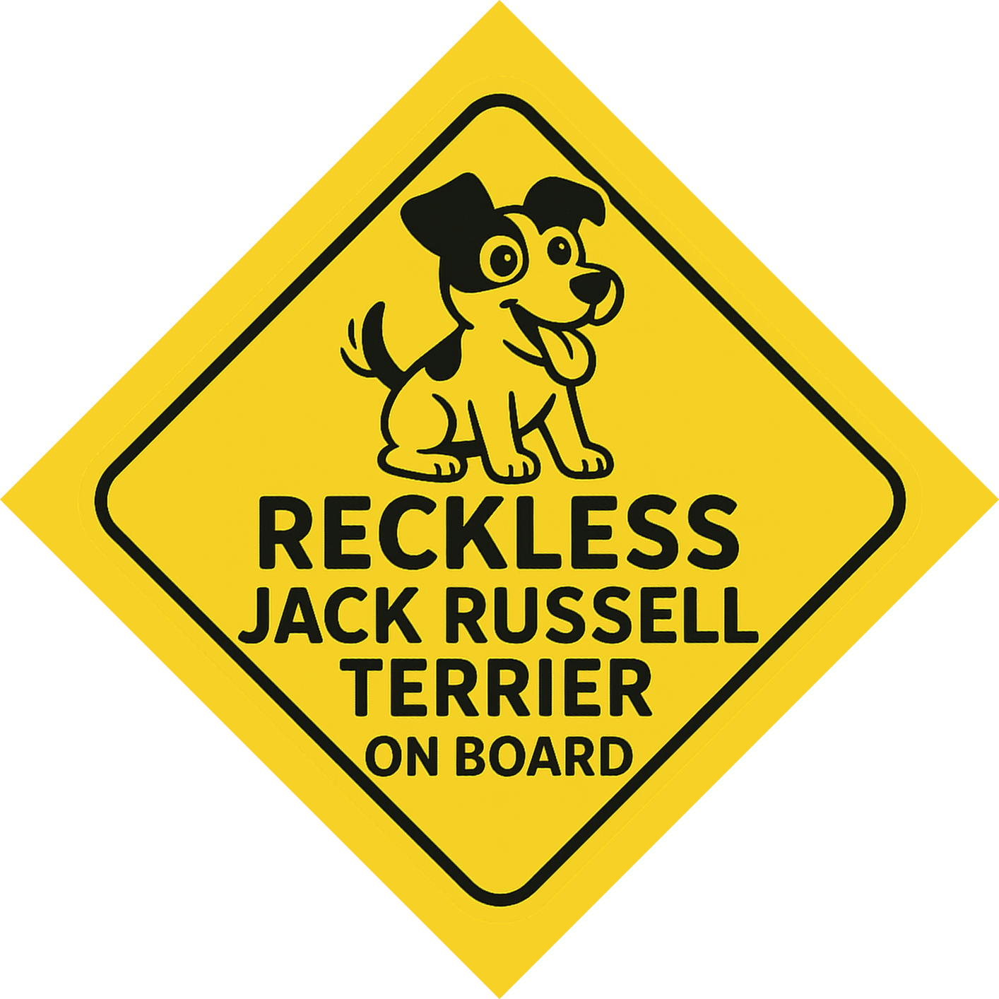 Reckless Jack Russell Terrier On Board Car Magnet – Funny Dog Car Accessory for Dog Owners and Lovers