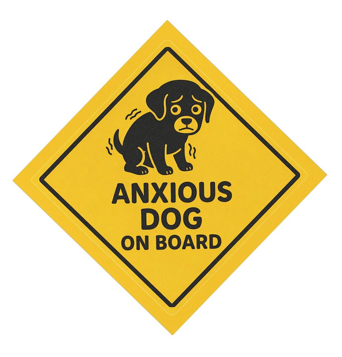 Anxious Dog On Board Car Magnet
