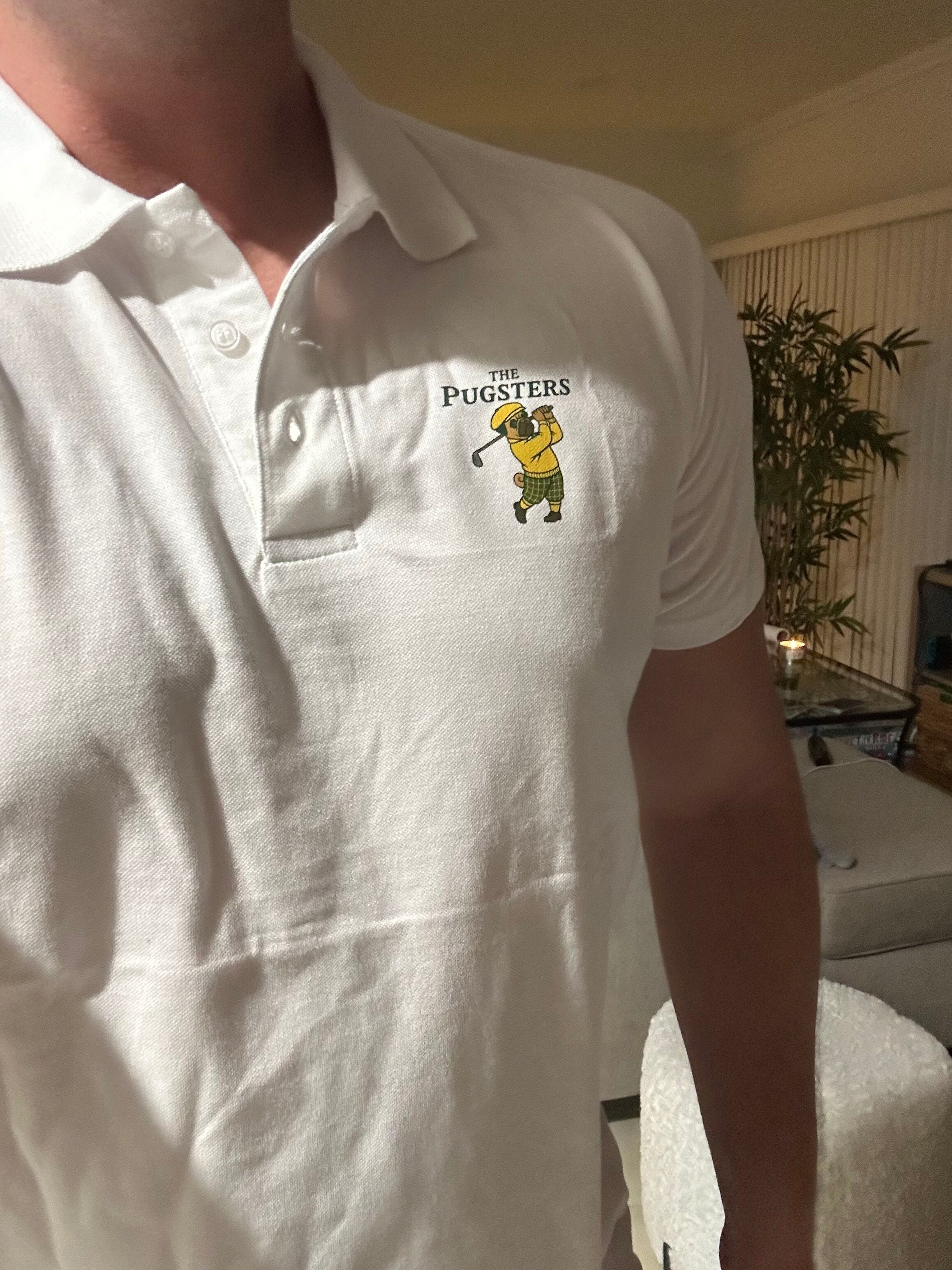 The Pugsters Polo Shirt -- The Masters Golf Shirt Parody